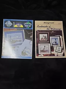 CROSS STITCH CHARTS LOT OF 2 LIGHTHOUSE SCENE CHARTS PATTERNS ONLY LIGHTHOUSES - Picture 1 of 16