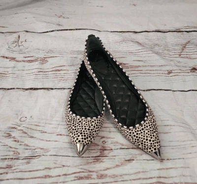 B Bryan Atwood Violeta Puntera Manchada Pelo de becerro Planos Talla 8 Foto 1 de 4