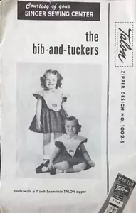 NOS Uncut Girls Princess Dress Bib-Tucker Singer Sewing Pattern Talon 1002-S - Picture 1 of 4