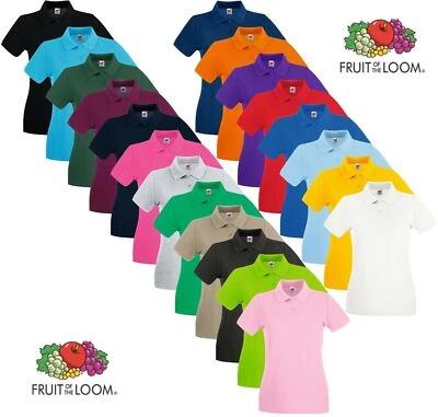 Fruit of the Loom Lady-Fit Premium Cotton Short Sleeve Polo Shirt XS-XXL - Image 1 of 2