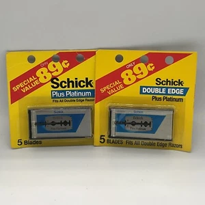 Vintage Schick Plus Platinum Rasierklingen NOS 2 Packungen 10 Klingen insgesamt - Bild 1 von 6