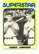 Lou Gehrig Joe DiMaggio 1980 TCMA Superstar #5 Mint New York Yankees HOF
