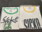 Sicko Born From Pain Yellow & Green Ringer Tee Sz Large T-Rex Global Ian Rare Ds