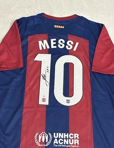 Lionel "Leo" Messi Signed Barcelona Pro Style Soccer Jersey COA - Picture 1 of 8