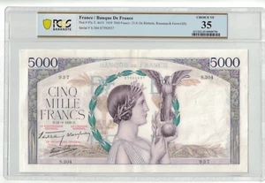 France 5000 Francs 21.9.1939 Pick# 97a PCGS: 35 Choice Very Fine. #PL2667 - Picture 1 of 2