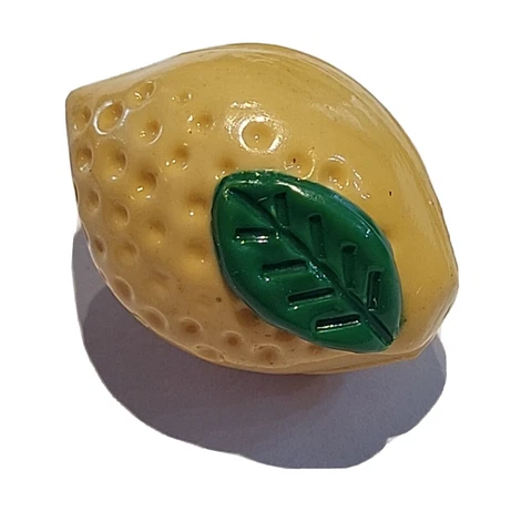 Giant Lemon Antique Celluloid Button 1.17" Yellow Green Toggle Collectible 7864 Cover
