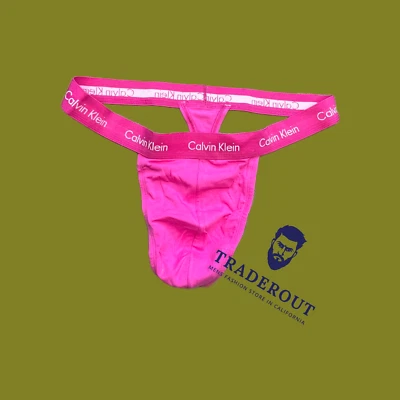 Calvin Klein CK Hombre Rosa Algodón Elástico Tanga Tanga Ropa Interior Talla M Foto 1 de 4