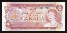 1974 Bank of Canada $2 Replacement Note - ABX0077985