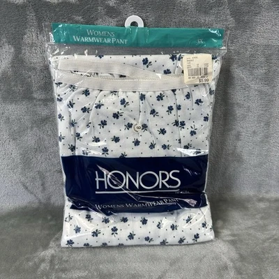 De colección (1996) Honors Ropa de abrigo Pantalones para mujer 3XL Blanco Azul Floral Ropa interior larga NUEVO Foto 1 de 2