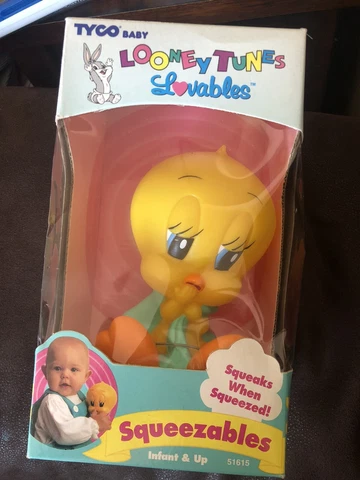 1995 Looney Tunes Lovables Squeezables TYCO - 51615 Baby Squeaky Toy/Sealed Cover