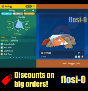 6IV Shiny Avalugg Hisui Pokemon Scarlet and Violet - Picture 1 of 1