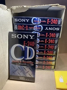 10x SONY CD 240 VHS Cassette Tapes 4 Hours BRAND NEW & SEALED (2-238) - Picture 1 of 1