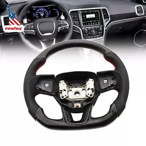 Real Carbon Fiber Steering Wheel Fit For Dodge Challenger 2015 - 2023 - Foto 1 di 8