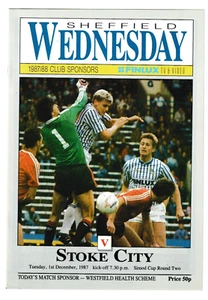 Sheffield Wednesday v Stoke City 1987/88 Simod Cup 2nd Round - Picture 1 of 1