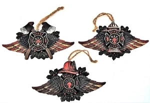 Feuerwehrmann Feuerwehr Weihnachtsschmuck Engelsflügel Neu Polyresin 6x3 1/2 cm - Bild 1 von 11
