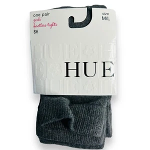 HUE Girls Footless Tights Size M/L Dark Grey Heather 1 Pair NEW - Picture 1 of 2