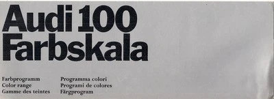 Audi 100 Saloon Colour & Trim 1969-70 UK Market Multilingual Foldout Brochure - Image 1 of 2