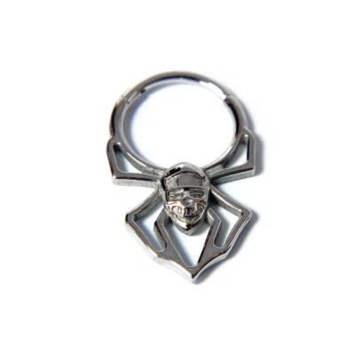 1 pieza Calavera Cara Araña Segmento Anillo Clicker Tabique Acero Quirúrgico 316L Foto 1 de 3