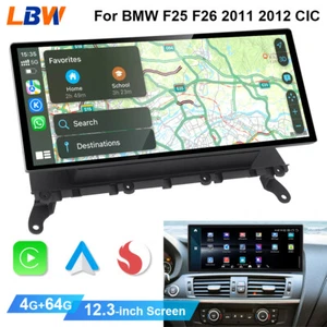 Android Car GPS 12.3'' Ultra-thin Screen Video Wifi For BMW F25 F26 2011-12 CIC - Picture 1 of 19