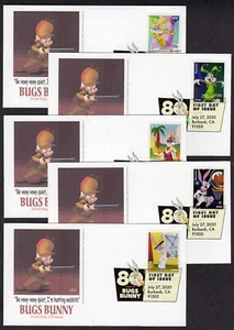 2020 Bugs Bunny Set (5494-5503) TEN AFDCS CEC/FM DCP FDC's MT766 - Picture 1 of 2