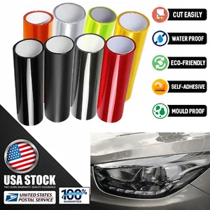 Amber Orange Black Headlight Taillight Fog Light Tint Film Vinyl Sticker Wrap - Picture 1 of 19