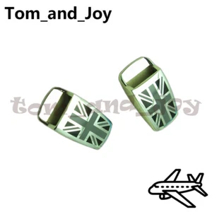 2PCS WINDSHIELD WASHER WIPER SPRAY NOZZLE COVER BLACK UNION JACK For MINI COOPER - Imagen 1 de 5