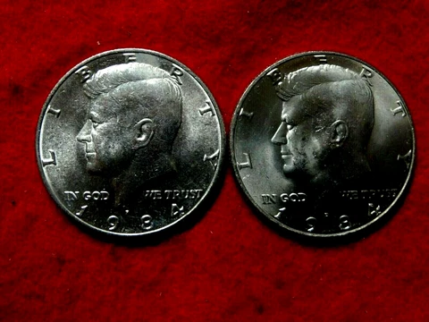 1984 P D KENNEDY  CLAD HALF DOLLARS  (2-COINS) ITEM  #69R Cover