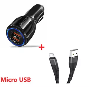 FAST CAR CHARGER 2 USB Port And Micro USB Sony Samsung Universal Socket Adapter - Picture 1 of 7