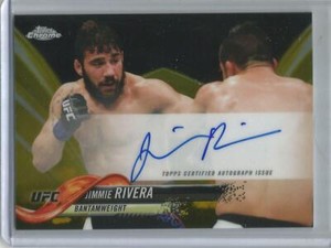 Jimmie Rivera 2018 Topps UFC Chrome Gold Refractor Autograph #10/50