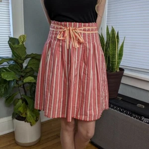 Old Navy Skirt Ribbon Tie Pink Stripe Yellow white Red Orange Midi 2000s green - Picture 1 of 4