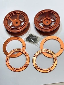 680005 LLANTAS NARANJAS ALUMINIO 2P 1:18 HSP ESCALA ROCK CRAWLER - Imagen 1 de 1