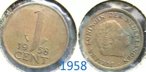 Holland ONE Cent 1958 - Picture 1 of 1