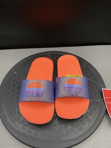 Nike Kiids Kawa SE 2 Slide Sandals Size 12C Orange Purple Neon Bright - Picture 1 of 13