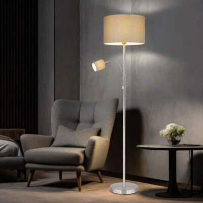 Piantana Deckenfluter Lampadario Camera Letto Lampada da Lettura Flessibile Grau - Immagine 1 di 4