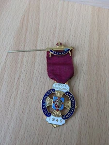 1949 Royal Masonic Benevolent Institution Steward insignia prendedor medalla - Imagen 1 de 5