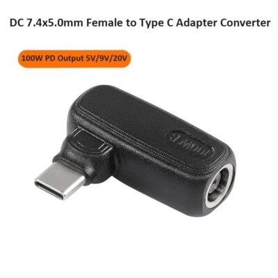 100W DC 7.4x5.0mm Female to Type C PD Power Adapter Converter for Phone Laptop - Image 1 of 4