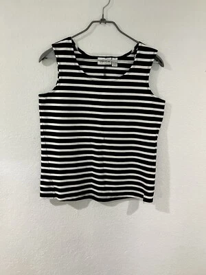 Camiseta sin mangas Cali And York Petite mediana para mujer negra blanca carrera negocios U4 Foto 1 de 4