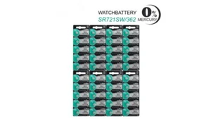 Murata 362 (SR721SW) 1.55V Silver Oxide 0% Hg Mercury Free Watch Battery 40 Pack - Picture 1 of 1