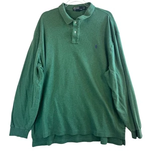 Polo Ralph Lauren L/S Polo XXL Verde Algodón Clásico Preppy Heritage LEER - Imagen 1 de 9