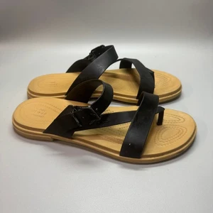 Crocs Tulum Post Toe Sandal Women's Size 10 Black Comfort Shoe Strappy Buckle - Picture 1 of 7