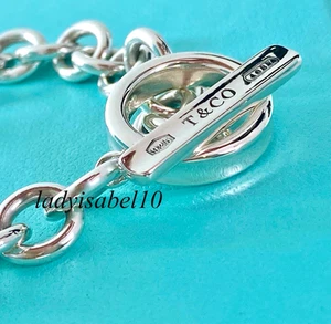 8" Tiffany & Co 1837 Toggle Bar Lg. Round Bracelet 925 Silver w Box  - Authentic - Picture 1 of 11