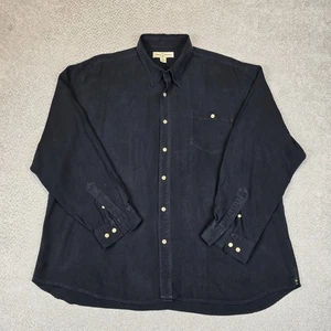 Tommy Bahama Freizeithemd 100 % Seide schwarz Button-Down Langarm Herren Größe 2XL - Bild 1 von 5