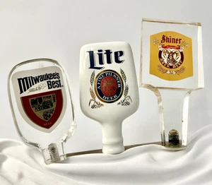 Vintage Bier Zapfhahn Griffe, Acryl Menge 8, Texas Beers Shiner, Lone Star, PBR + - Bild 1 von 10
