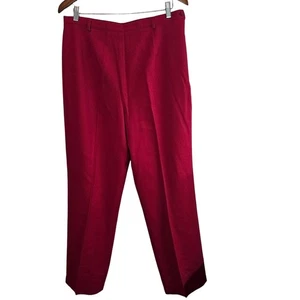 Sag Harbor Vintage Wool Pants Womens Size 16 Red High Rise 90s Retro Mod Slacks - Picture 1 of 10