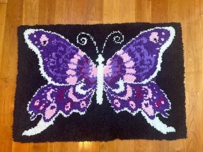 Бабочка области Shag ковер коврик розовый фиолетовый черный общежития девочки спальни настенный декор - Изображение 1 из 4