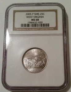 2005 P West Virginia State Quarter SMS MS68 NGC - Picture 1 of 2