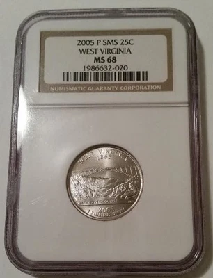 2005 P West Virginia State Quarter SMS MS68 NGC - Image 1 of 2