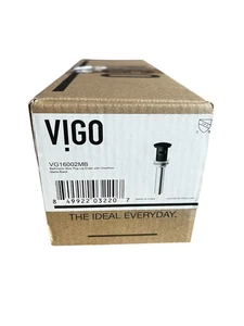 VIGO VG16002MB Bathroom Sink Pop-Up Drain Overflow Matte Black - Picture 1 of 3