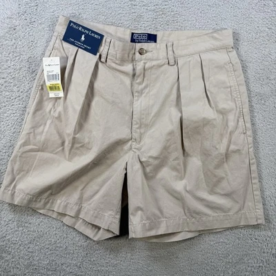 Polo Ralph Lauren Shorts Mens 33 Khaki Tan Andrew Pleated Cotton Chino NEW - Image 1 of 4