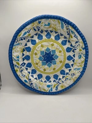 Vajilla Cynthia Rowley amarillo/turquesa verano melamina. Juego de 2 platos Foto 1 de 4